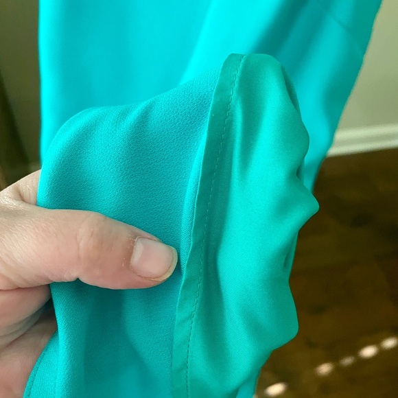 Banana Republic keyhole halter shift dress knee length lined 14 aqua turquoise - Picture 9 of 11